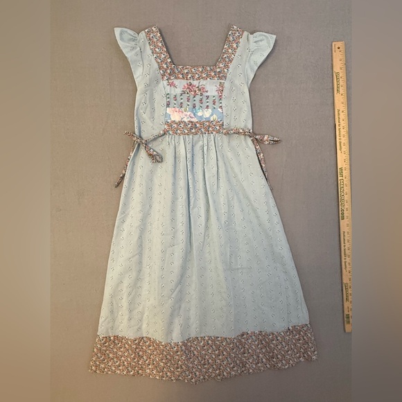 Rags by Kressandra Dresses & Skirts - Vintage Rags by Kressandra Hippie Boho Floral Embroidery Puffy Sleeves Sz7 Dress